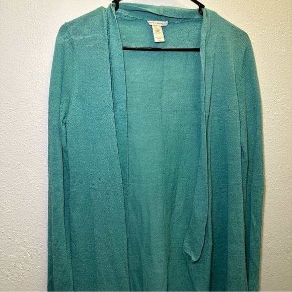 White + Warren Women's Green Sweater Open Cardigan Size Small - Picture 4 of 10